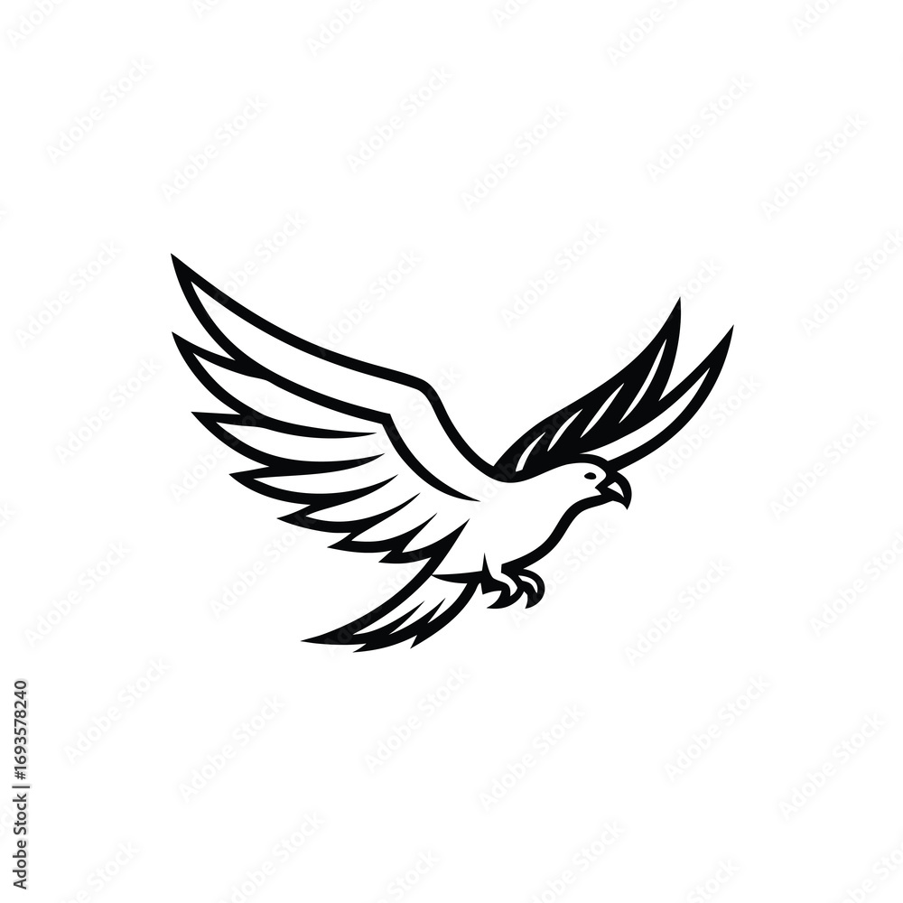 Obraz premium flying eagle logo design vector illustration