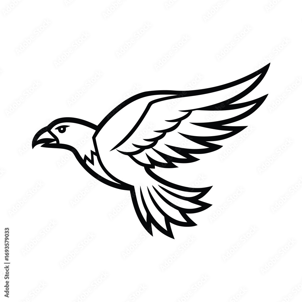 Obraz premium flying eagle logo design vector illustration