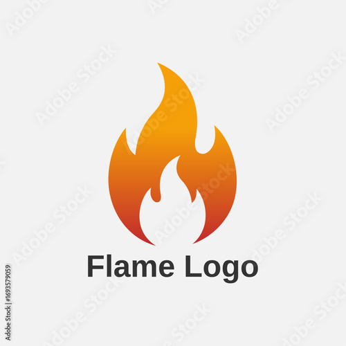 Modern fire logo design, Vector flame symbol, Hot burning fire silhouette, Creative icon for business identity
