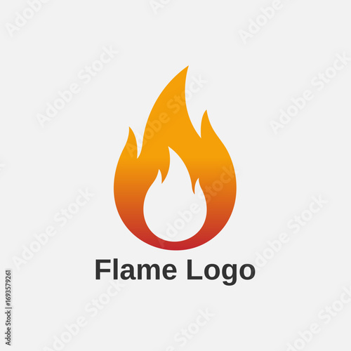 Modern fire logo design, Vector flame symbol, Hot burning fire silhouette, Creative icon for business identity
