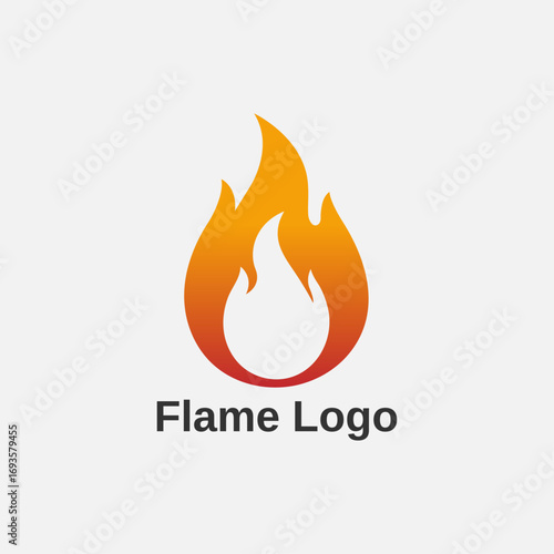 Minimalist fire icon vector, Elegant flame symbol, Bonfire silhouette emblem, Creative fire logo template