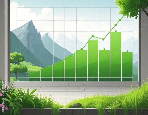 Growth chart against nature