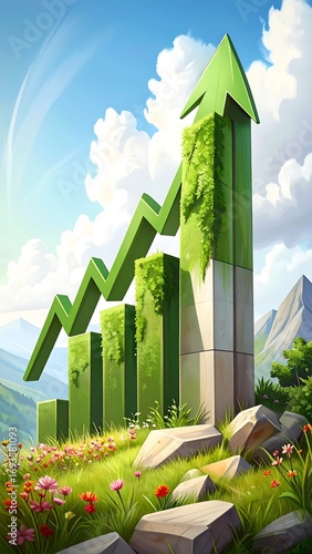 Growth chart on a hillside