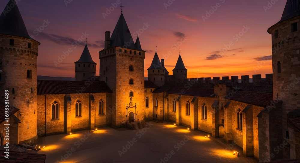Fototapeta premium Medieval castle dusk