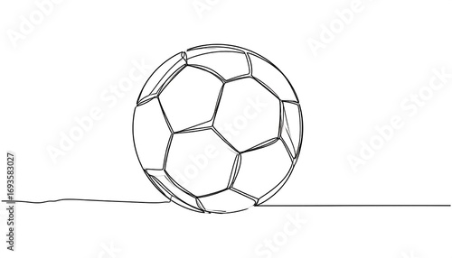 Single line drawing of a soccer ball (2)
