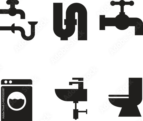 black plumbing vector illustration