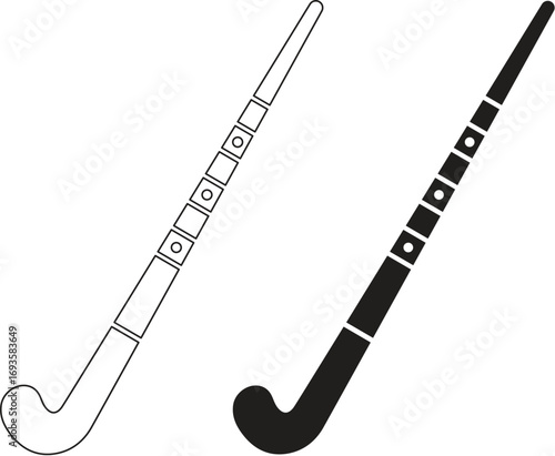  field hockey stick vector illustration