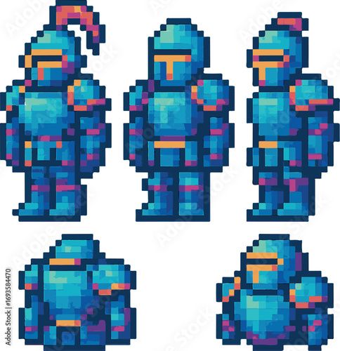 armor pixel art, eps 10 illustration