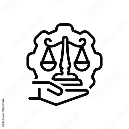 Black line icon for lawyer services