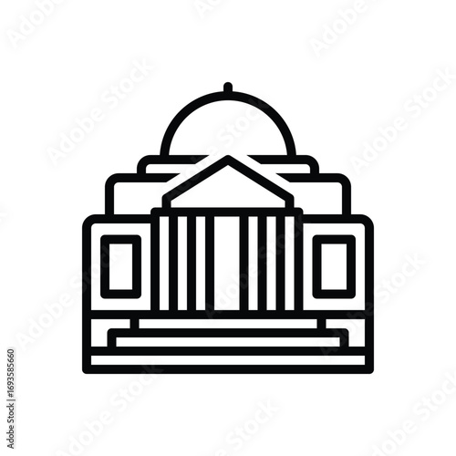 Black line icon for supreme court