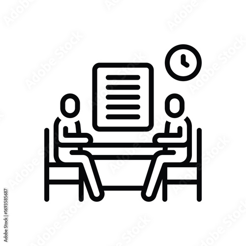 Black line icon for attorney client