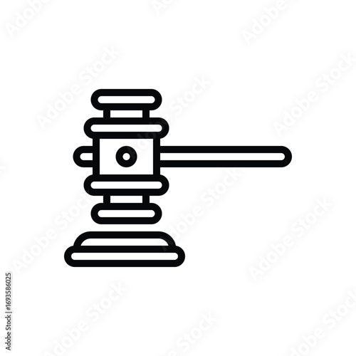 Black line icon for court gavel