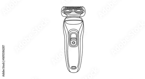 Electric razor with ergonomic design and simple control button  