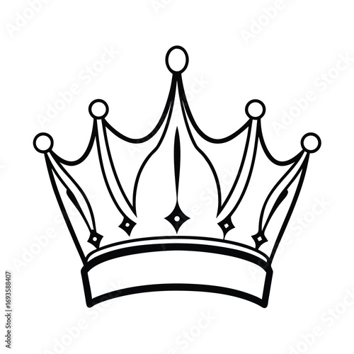 majestic black crown vector art on white background 