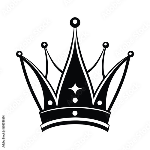 majestic black crown vector art on white background 