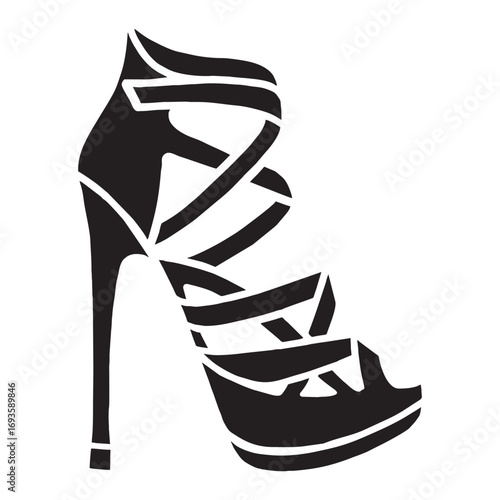 silhouette of women's sandals...