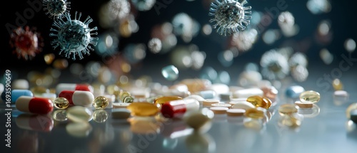 Pharmaceuticals in focus: a spectrum of modern medicine. Toxic pathogens. Pharmaceutical diversity: captivating details of medicine assortments. Floating bacteria. Airborne pathogens.