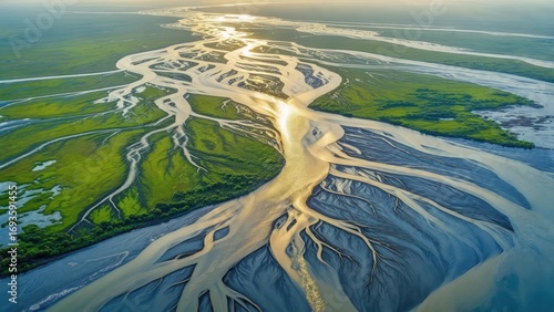 River delta at sunrise