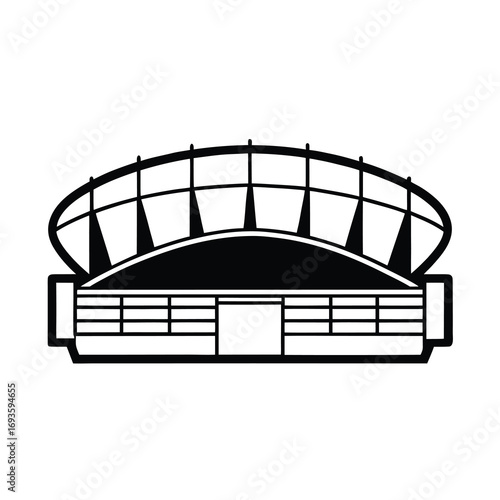 stadium silhouette vector art on white background