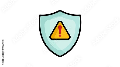 Alert icon animation. Urgent, secure and important warning notification symbol. Alpha channel, transparent background