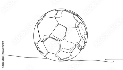Single-line drawing of a soccer ball