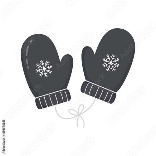 Cozy hand warmers winter mittens snowflakes cozy winter accessory for cold weather protection vector