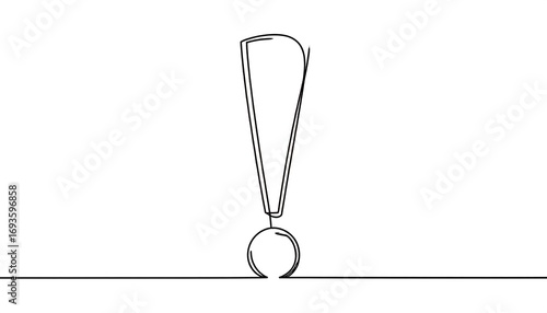 Single-line drawing of an exclamation point
