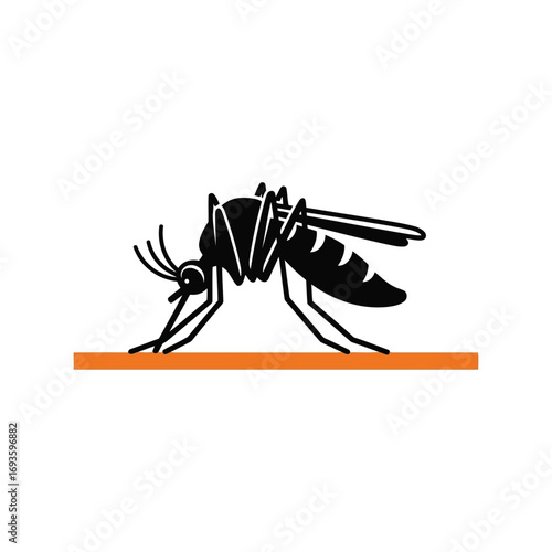 Stylized insect illustration a mosquito vector graphic design element for pest control and disease prevention concepts vector