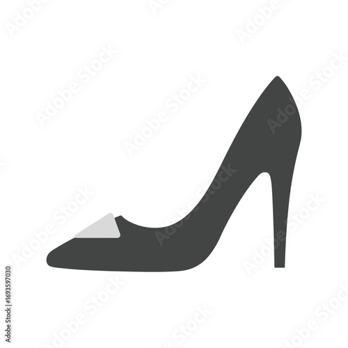Elegant silhouette of a black stiletto heel shoe with silver accent for fashion concepts vector