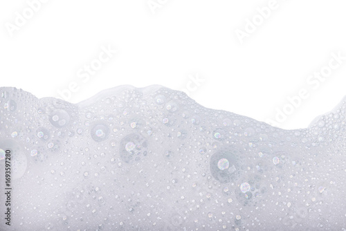 Soap foam or shampoo Soap foam texture or shampoo surface with bubble isolated with clipping path on background.