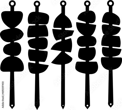 vector illustration of a grilled chicken with stick, isolated, food, white, object, chocolate, brown, spiral, sweet, closeup, macro, meal, honey, white background, dessert, nature