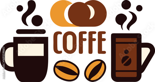 Vector national coffee day collection illustration scalable eps icon for drinks and breakfast