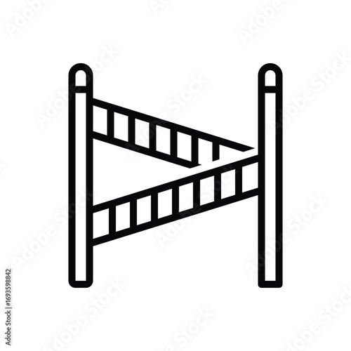 Black line icon for warning tape