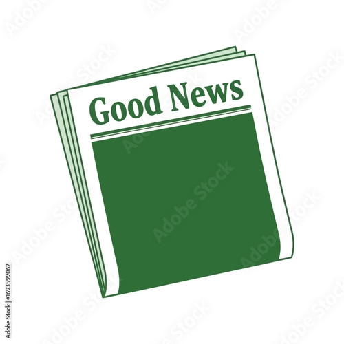 Freshly printed good news newspaper headline with blank space for content vector