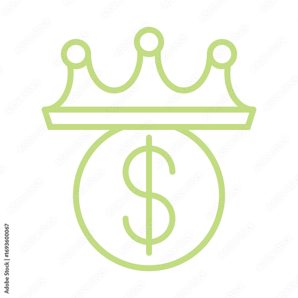 Fototapeta premium Dollar Crown icon design