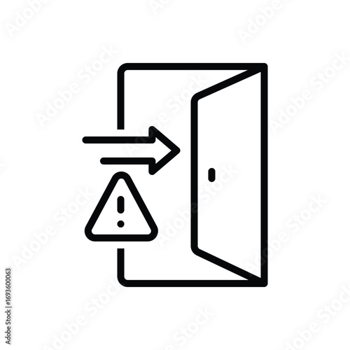 Black line icon for emergency exit