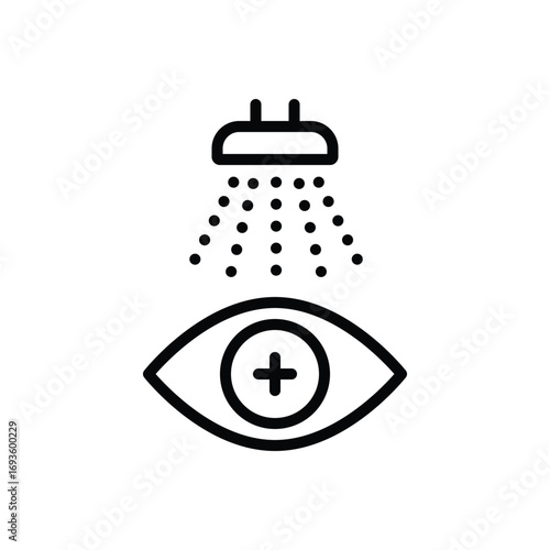 Black line icon for eye wash station