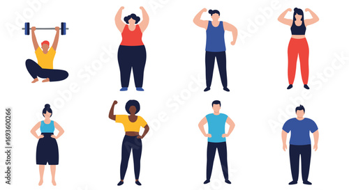 Diverse people exercising and staying fit, embodying health, wellness, and active lifestyle