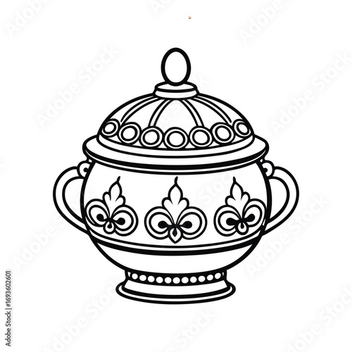 ceramic pot on white background