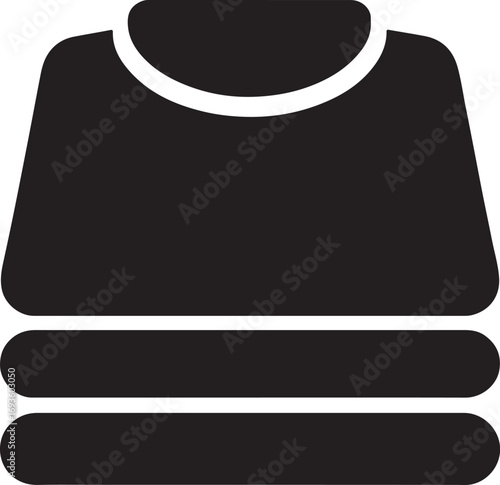 Clothes folded neatly silhouette vector icon, laundry, organized wardrobe, home, fashion, tidy apparel design.