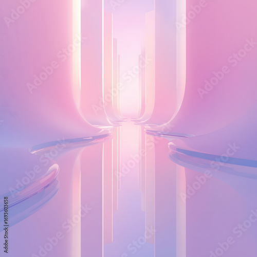 Pink and purple abstract wavy lines create a colorful holiday backdrop with a light gradient design