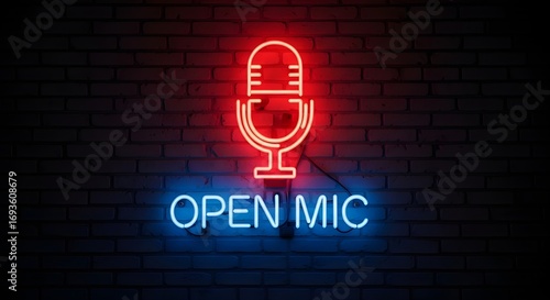 Neon sign with the words 