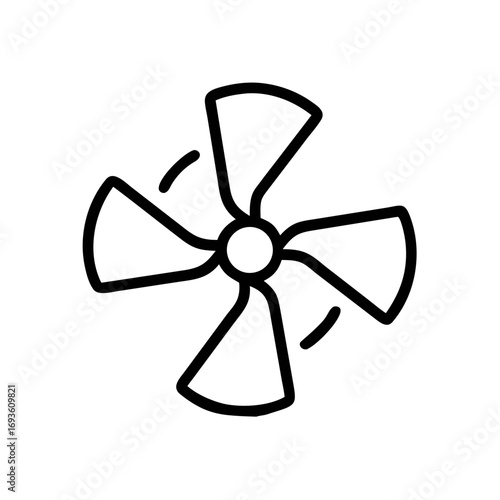 Fan Blade Icon Outline – Air Ventilation Cooling Propeller Vector Symbol