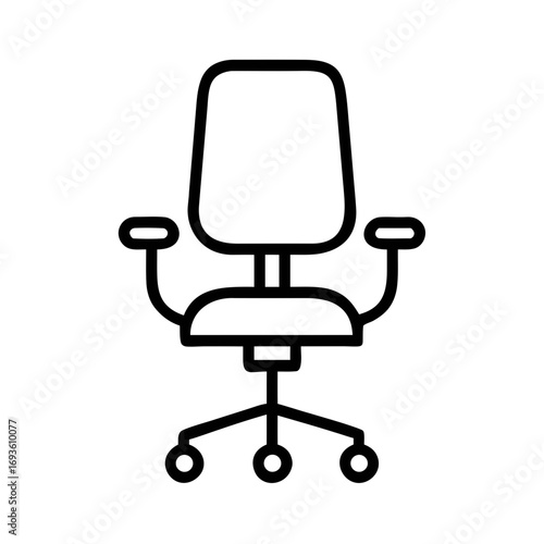 Office Chair Icon Outline Vector Furniture Workplace Comfort Symbol