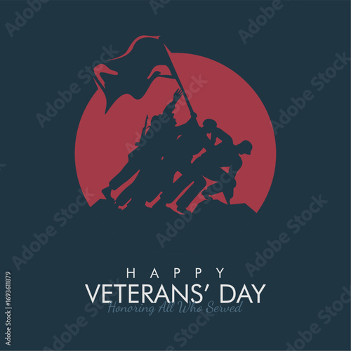 vector veterans day poster template