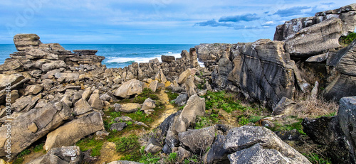 Cape Carvoeiro carst field plateu, Revelim dos Remedios Peniche peninsula, Portugal