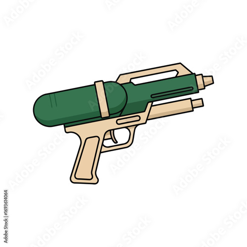 Retro sci fi water blaster toy gun futuristic retro toy weapon illustration vector