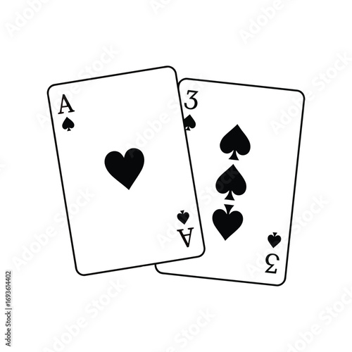 Ace three spades heart playing cards gambling casino game luck fortune fortune fortune fortune fortune fortune fortune fortune fortune fortune vector