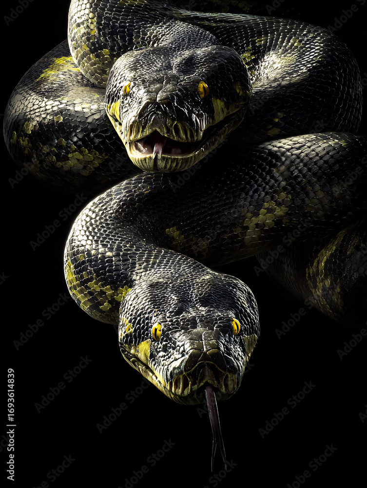 Fototapeta premium Serpentine Beauty: A Collection of Normal and Artistic Snake Imagery 