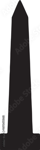 Washington Monument silhouette vector, iconic USA landmark, perfect for travel and design.